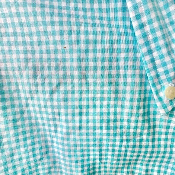 Ralph Lauren Polo Men's Aqua Checkered Button Down Long Sleeve Shirt L EUC - Picture 9 of 9